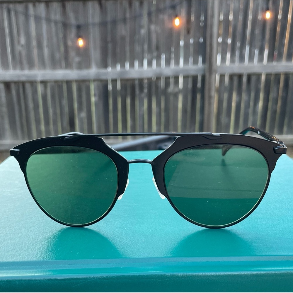 Double bridge black on black sunglasses (Dior knockoff)